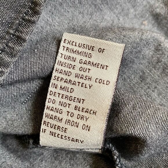 DG2 by Diane Gilman Embellished Snap Front Shirt Women's Size S Grey Chambray - Picture 13 of 13